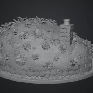 Cozy Hobbit Garden Cottage STL File for 3D Print - Model thumbnail 15