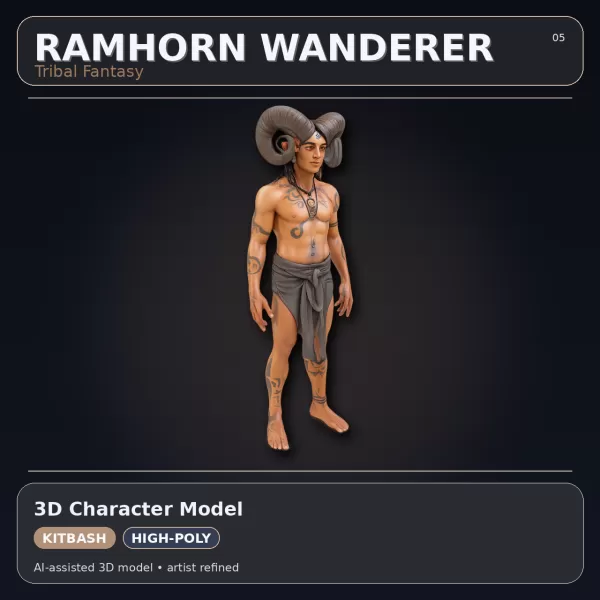 Mythic & Mech Character Collection – High-Poly Kitbash 3D Model - Model preview 10