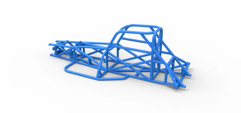 Frame of Supermodified front engine race car V3 Scale 1:25 - Model preview 9