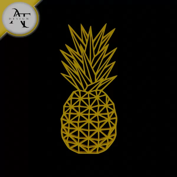 Pineapple - Ananas - Geometric - 2D Wall Art Decor - Model preview 1