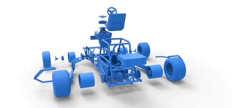 Vintage Dirt Modified stock car Base Version 3 Scale 1:25 - Model preview 24