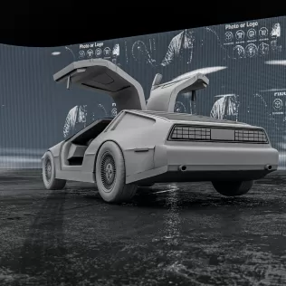 DMC DeLorean with Open Doors – 3D Printable Car Model - Model thumbnail 4