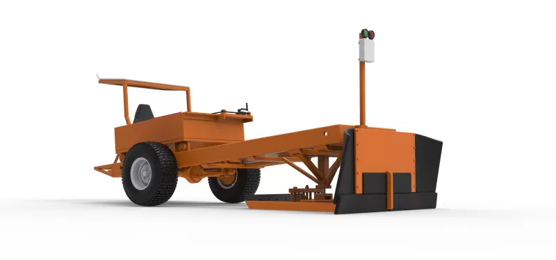 Garden Tractor pulling sled Scale 1:25 - Model preview 25