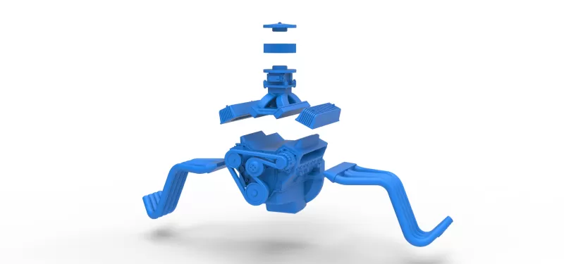 Engine V8 for vintage dragster Version 9 Scale 1:25 - Model preview 15