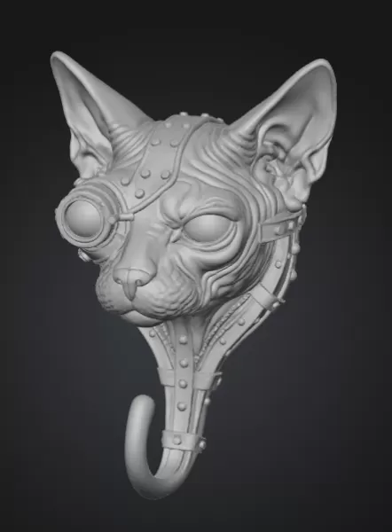 Steampunk Sphynx Hook - Model preview 2