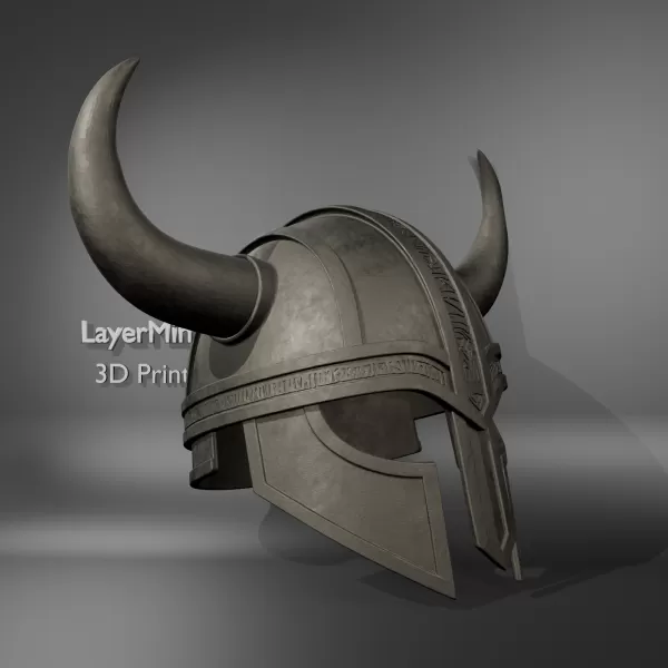 Viking Warrior Horned Helmet - Model preview 2