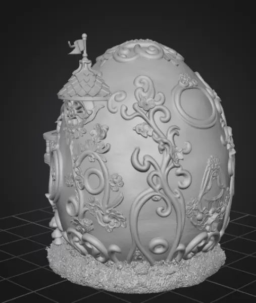 Fantasy Egg House STL File – 3D Printable Easter Decoration - Model preview 9