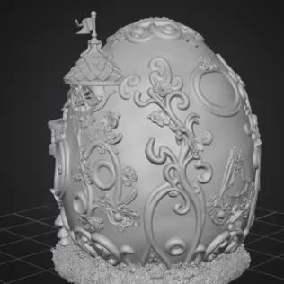 Fantasy Egg House STL File – 3D Printable Easter Decoration - Model thumbnail 9