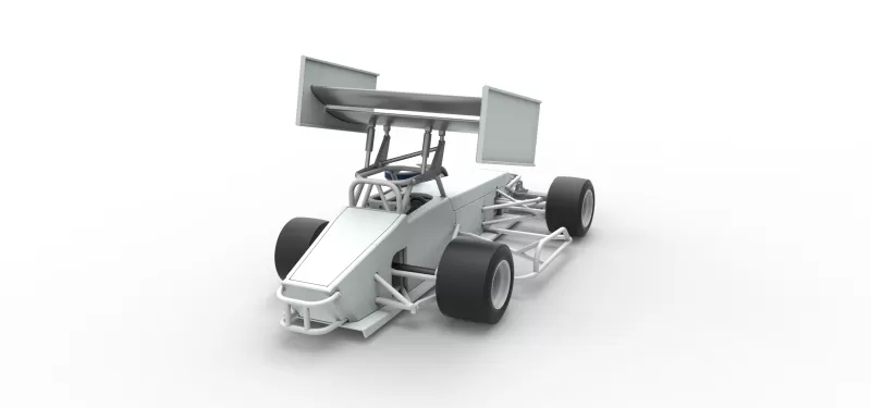 Supermodified front engine Winged race car V4 Scale 1:25 - Model preview 16