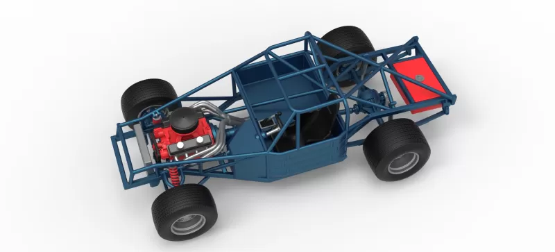 Vintage Dirt late model Race car Base Scale 1:25 - Model preview 4