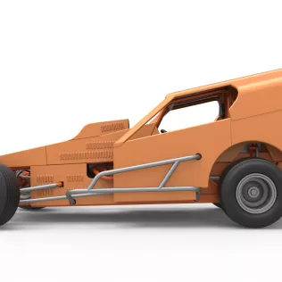 Vintage Dirt Modified stock car Version 3 while turning 1:25 - Model thumbnail 9