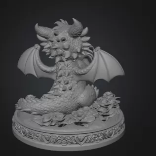 Romantic Dragon STL File for 3D Print - Model thumbnail 10