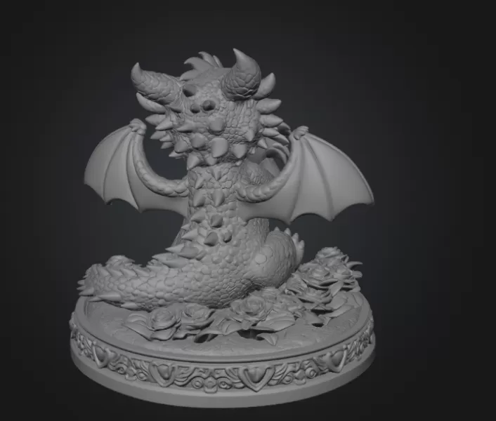 Romantic Dragon STL File for 3D Print - Model preview 10