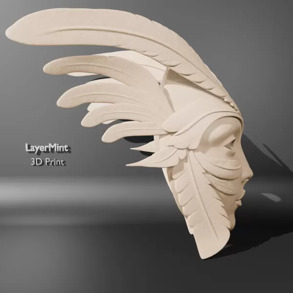 Elegant Fantasy Feather Mask - Model preview 3
