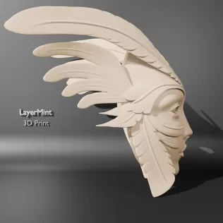 Elegant Fantasy Feather Mask - Model thumbnail 3