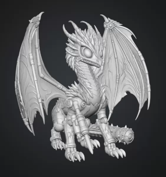 Mechanical Inferno Dragon STL File for 3D Print - Model preview 14