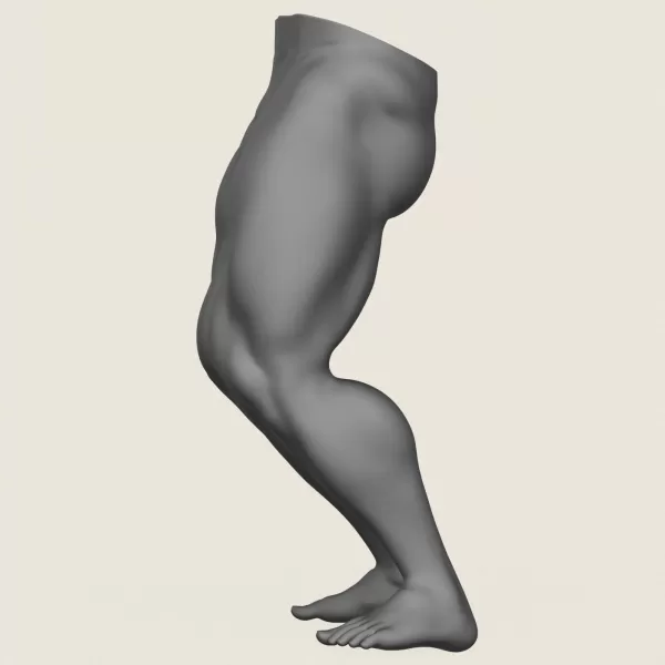 Muscular Man Leg Pose 09 - Model preview 3