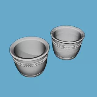 Clay pot with rope design - Model thumbnail 3