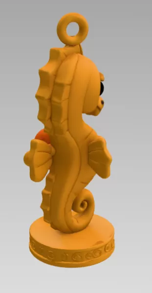 Cute Seahorse with Heart – 3D Printable STL File - Model preview 5
