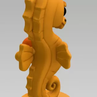 Cute Seahorse with Heart – 3D Printable STL File - Model thumbnail 5
