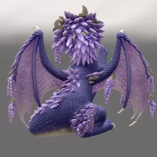 Wisteria Blossom Dragon STL File for 3D Print - Model thumbnail 11