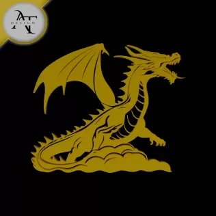 Dragon - Silhouette - 2D Wall Art Decor