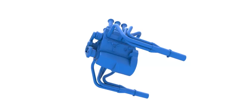 Engine of Vintage Supermodified stock car Scale 1:25 - Model preview 3