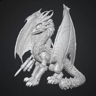 Mechanical Inferno Dragon STL File for 3D Print - Model thumbnail 12