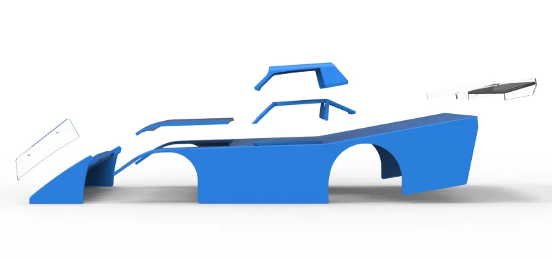 Shell of Vintage Dirt late model Race car Version 4 Scale 1:25 - Model preview 23