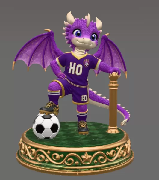 Fantasy Football Dragon STL for 3D Printing - Model preview 7