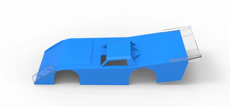 Shell of Vintage Dirt late model Race car Version 4 Scale 1:25 - Model preview 8