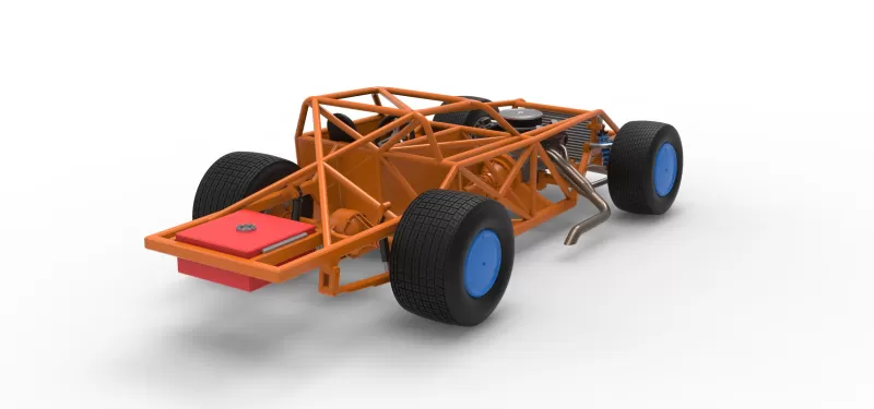 Vintage Dirt late model Race car Base Version 4 Scale 1:25 - Model preview 15