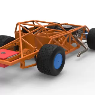 Vintage Dirt late model Race car Base Version 4 Scale 1:25 - Model thumbnail 15