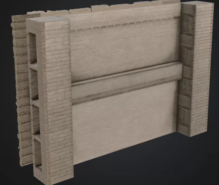 Stadtmauer mit feldsteine - Model preview 3