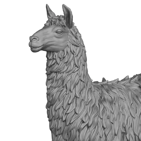 3D Printable Llama Standing Pose - Model preview 2