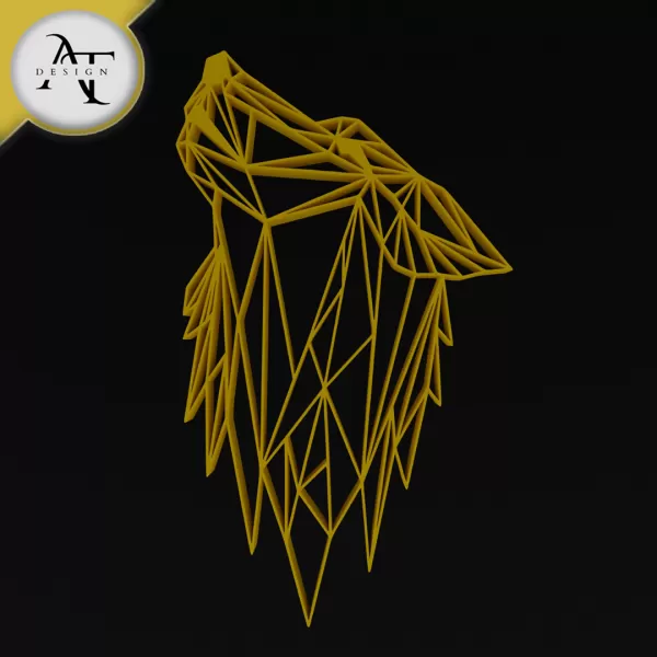 Wolf - Geometric - 2D Wall Art Decor - Model preview 1