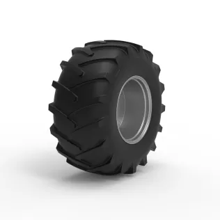 Rear wheel of Vintage Pulling tractor Version 4 Scale 1:25 - Model thumbnail 2