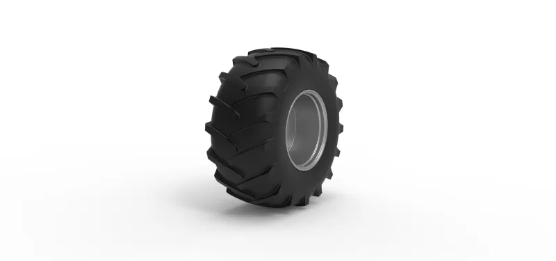 Rear wheel of Vintage Pulling tractor Version 4 Scale 1:25 - Model preview 2
