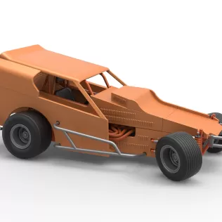 Vintage Dirt Modified stock car Version 3 while turning 1:25 - Model thumbnail 24