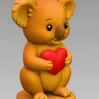 Cute Koala with Heart – 3D Printable STL File - Model thumbnail 6