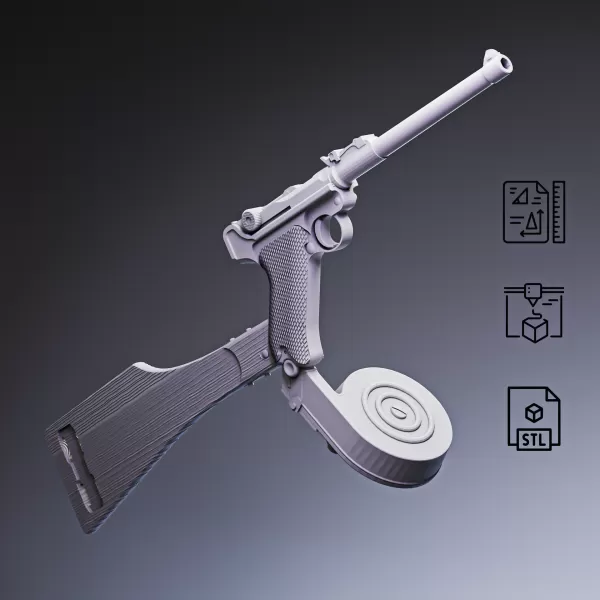 Artillery Luger Pistol #RoZ - Model preview 3