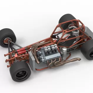 Supermodified front engine race car Base Version 3 Scale 1:25 - Model thumbnail 4