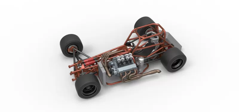 Supermodified front engine race car Base Version 3 Scale 1:25 - Model preview 4