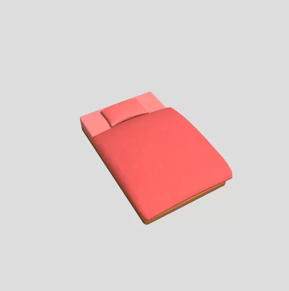 Simple Bed - Model preview 1