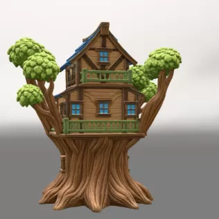 Fantasy Treehouse STL File for 3D Print - Model thumbnail 5