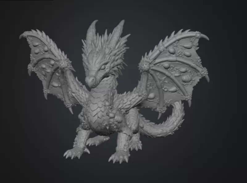 Ocean Bloom Dragon STL File for 3D Print - Model preview 11