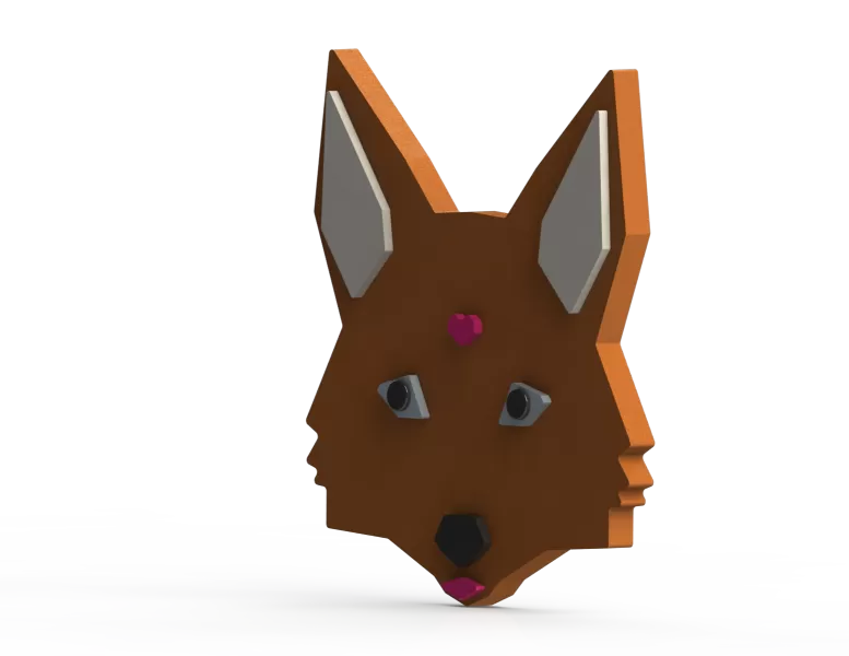 Geometric Low-Poly Fox Wall Decor – 3D Print Ready (Engineered M - Model preview 1