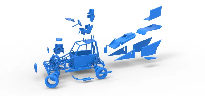 New Zealand Ministock car while turning Version 2 Scale 1 to 25 - Model preview 28