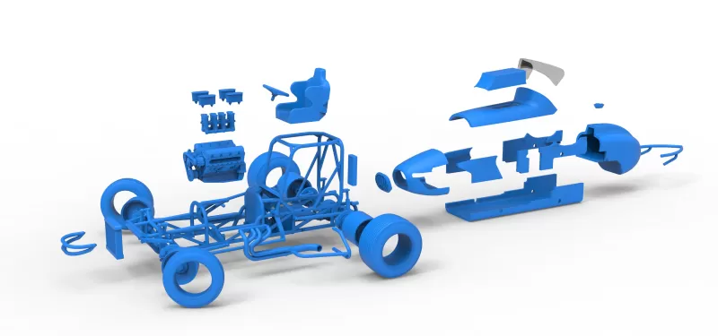 Dirt Silver Crown Champ car while turning Version 2 Scale 1:25 - Model preview 28