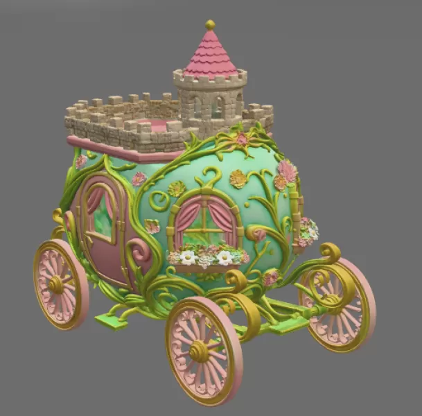 Fantasy Egg Carriage House – STL File 3D Printable - Model preview 6